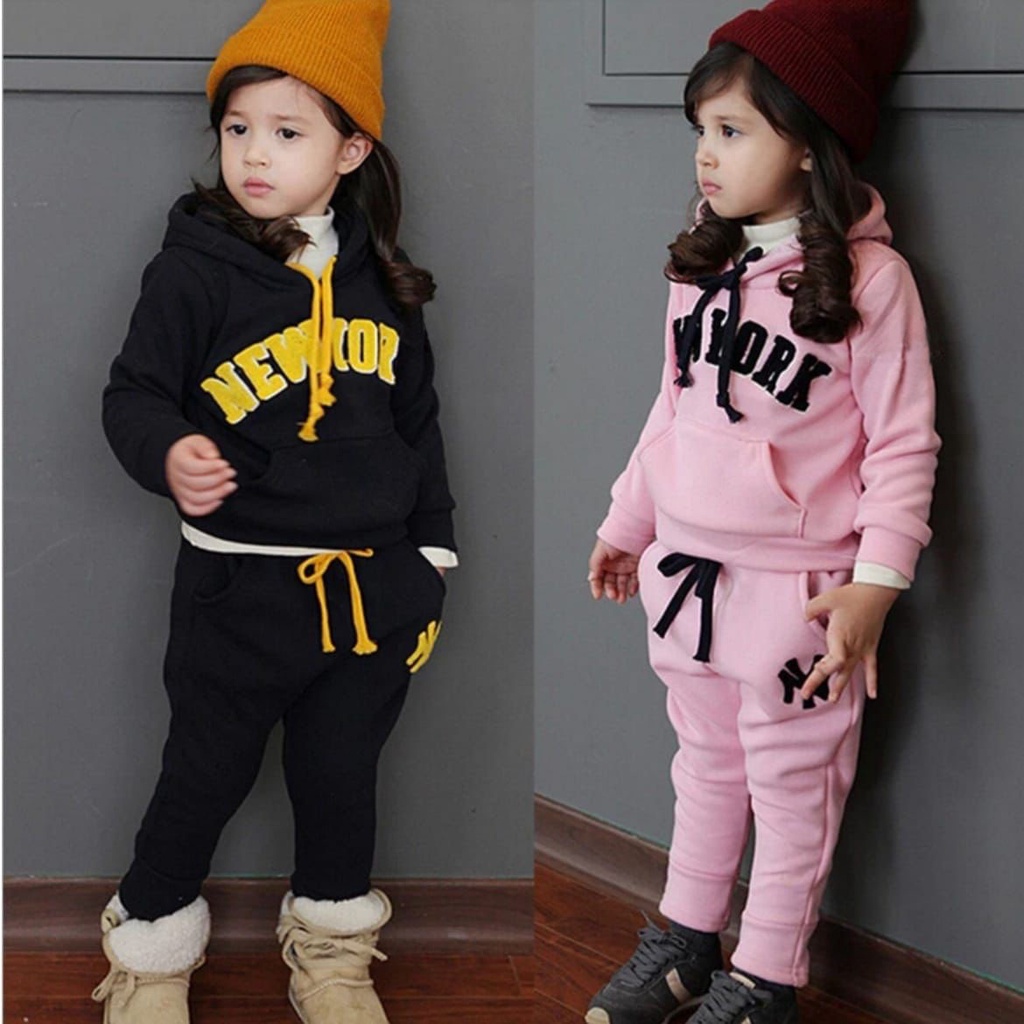 PROMO-SETELAN HOODIE ANAK SETELAN HOODIE ANAK 1-5 TAHUN SETELAN HOODIE NEWYORK.HOODIE ANAK PEREMPUAN