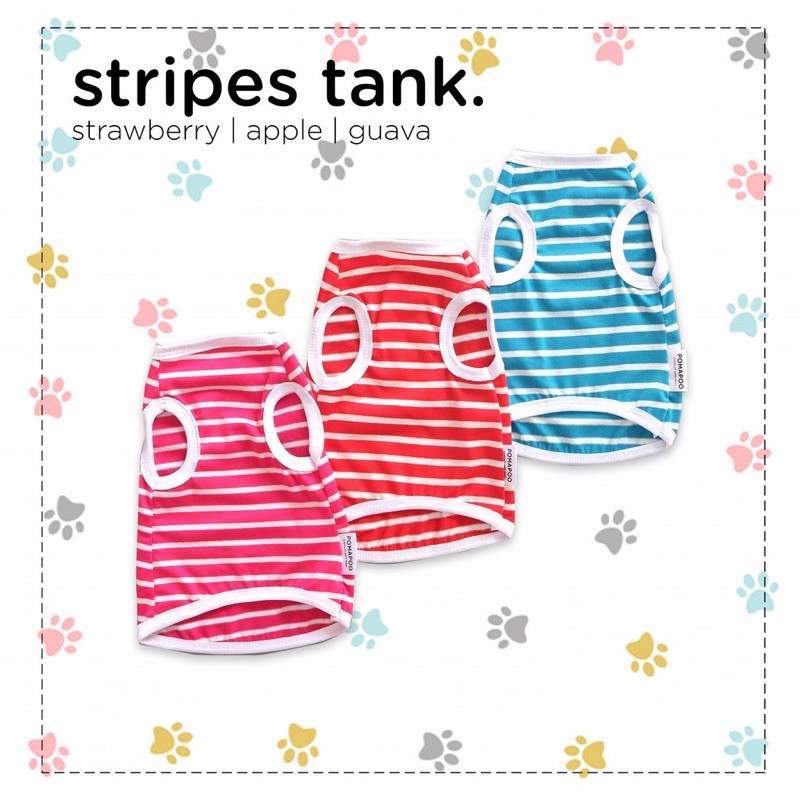 Baju Kucing dan Anjing Stripes Tank