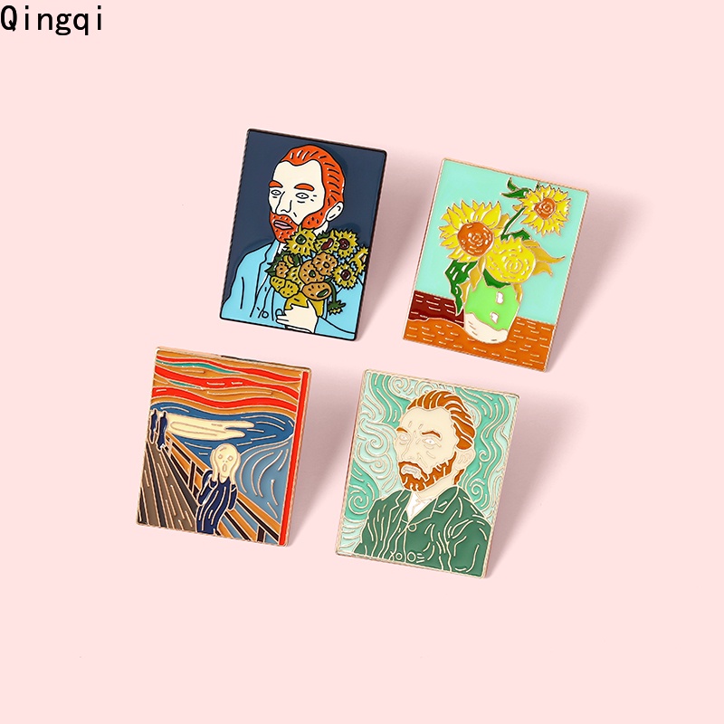 Ghim Cài Áo Hình Tranh Sơn Dầu Van Gogh