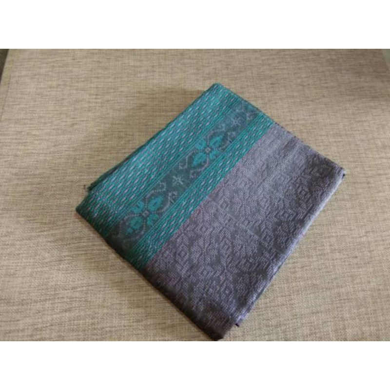 Tenun Songket Abu2 mix Tosca