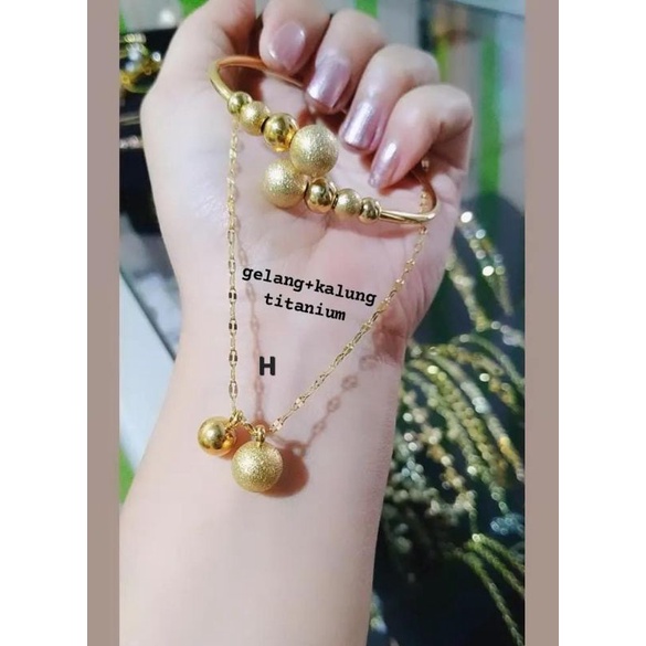 Gelang Titanium Wanita Anti Karat Paket Gelang Dan Kalung