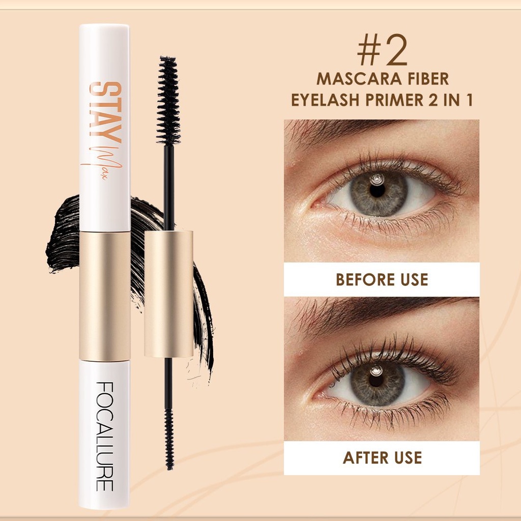 (READY &amp; ORI) Focallure Volume Lengthen Mascara &amp; Eyeliner 2 In 1 FA160 FA 160 2in1 maskara staymax stay max Tahan Lama Waterproof