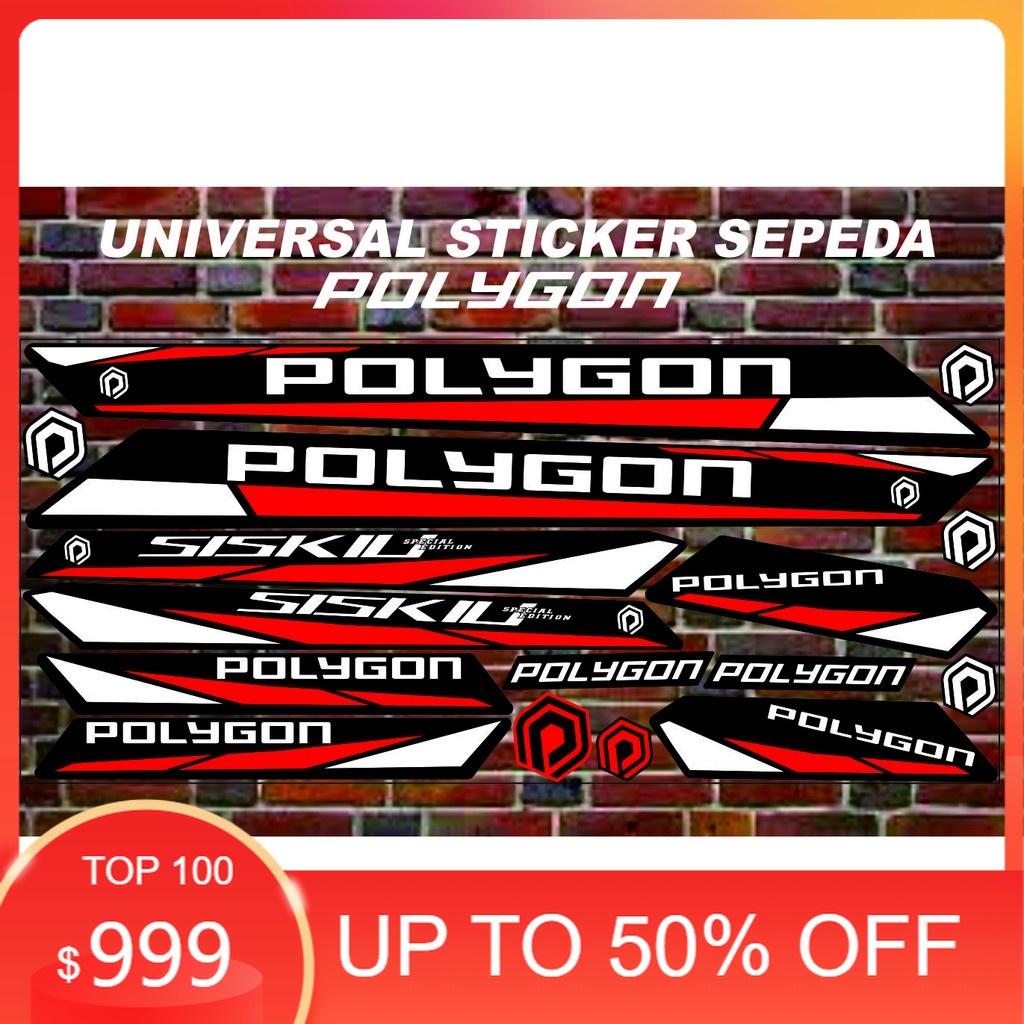 RACING DEAL MOTIF STIKER SATU SET STICKER POLYGON SEPEDA STRIPING BIKE STRIPING MOTIF