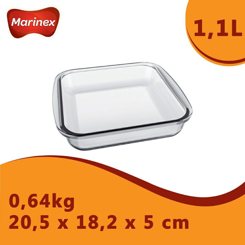 MARINEX Loyang Kaca Persegi 1.1L/ Loyang Kaca Persegi MARINEX 6221