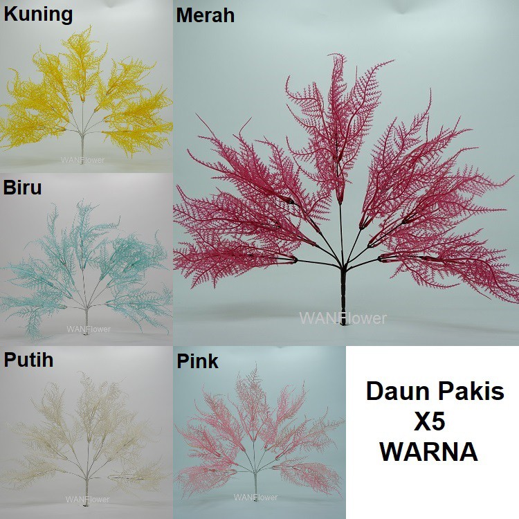 WANFLOWER Daun Pakis Warna X7 * PINK