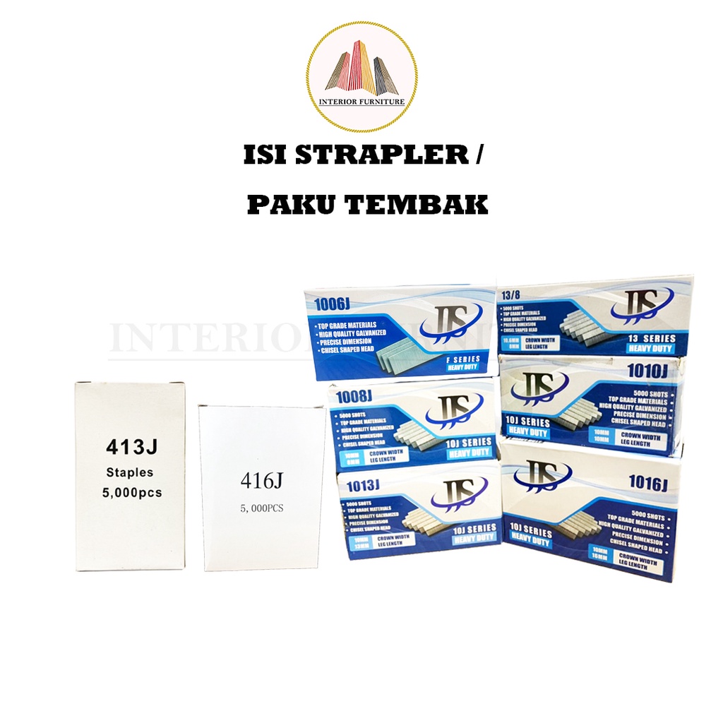 Refil Stapler / Staples / Gun Tacker Refill / Isi Paku Tembak ... READY TERLENGKAP !  (413j, 416j, 1008j, 1013j, 13/8, 1010j, 1016j)