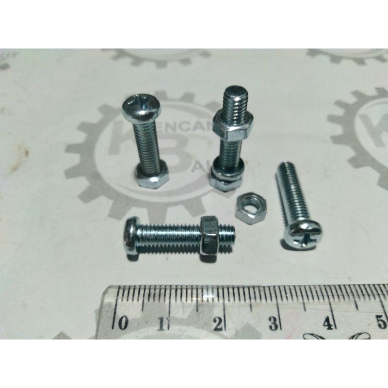 BAUT MUR JP M5 X 20 KUNCI OBENG PLUS  PANJANG 2 CM