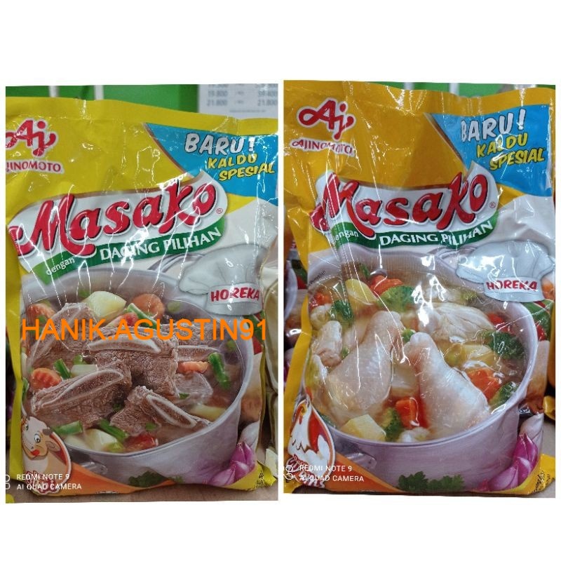 

Masako Ayam / Masako Sapi 1kg Bumbu Penyedap Rasa Kaldu Ayam / Sapi 1 kg Horeka Pack