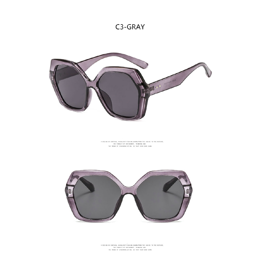 Fashion polygon trend big frame thick side sunglasses for men and women