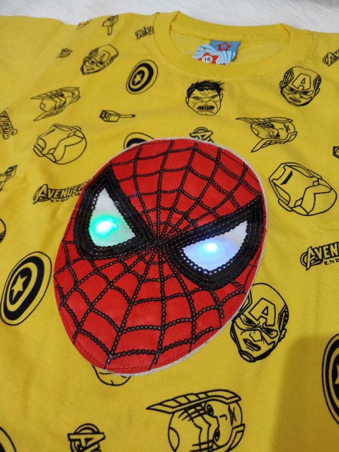 SETELAN LED SPIDERMAN CAPTAIN IRONMAN AVENGERS KAOS LED LAMPU NYALAH KELAP KELIP KATUN TEBAL HALUS