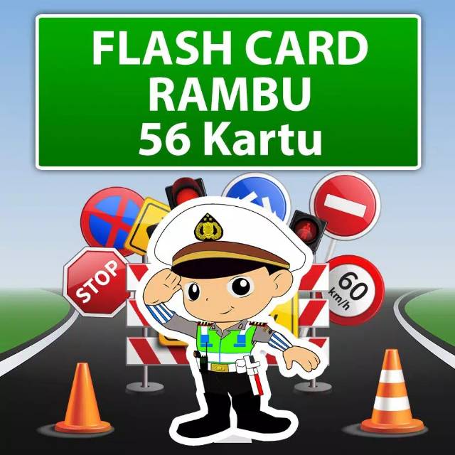 Kartu Edukasi Flash Card Rambu Lalu lintas
