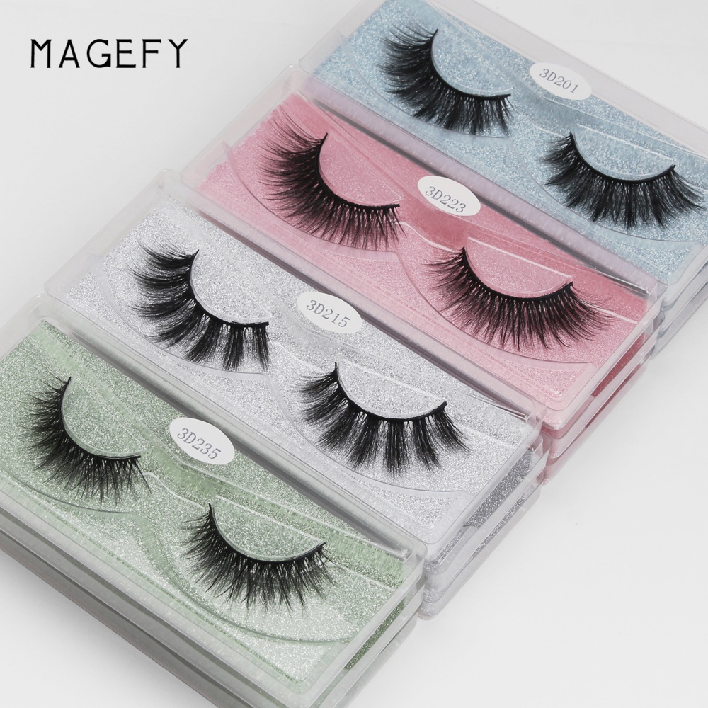 MAGEFY 12 Pairs/Box 3D Handmade False Eyelashes Synthetic Hair 10-15mm Waterproof Soft Thick Natural  False Eyelashes Makeup Beauty Tools