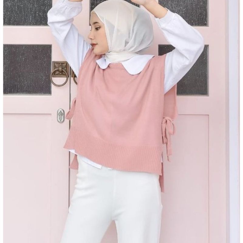 Vest Rompi Rajut Tali Outer Wanita Premium dan Murah