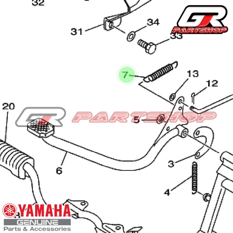 per pedal rem belakang f1zr force one vega jupiter crypton ori ygp fizr fiz f1z r spring