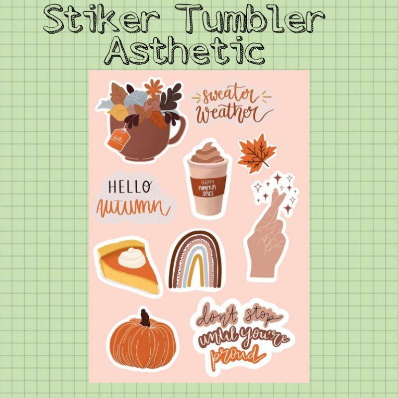 

Stiker Tumbler Asthetic / Stiker Journal / Stiker diary, Case hp / stiker laptop