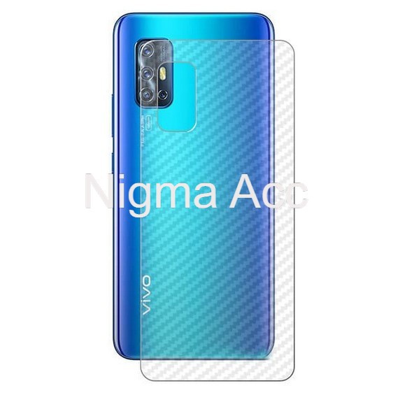 VIVO V20, V20SE, Y20 Garskin Carbon Stiker Anti Jamur Pelindung Belakang Tempelan HP
