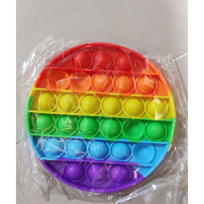 POP IT New fidget push Pop Its Fidget Toy Push Bubble Stress Relief kids pop it tiktok-BULAT RAINBOW