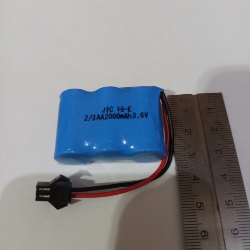 Baterai Cas Rakit 2/3 AA ni.cd 2000mah buat mainan mobil remot kontrol 3.6v