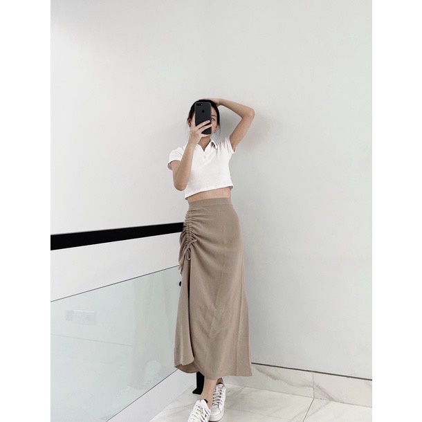 Tamara Skirt -  Rok Serut Casual Flowy Cringkel Airflow / Midi Maxi Ruched Skirt / Rok Wanita Korean Look / Clara Skirt 8005