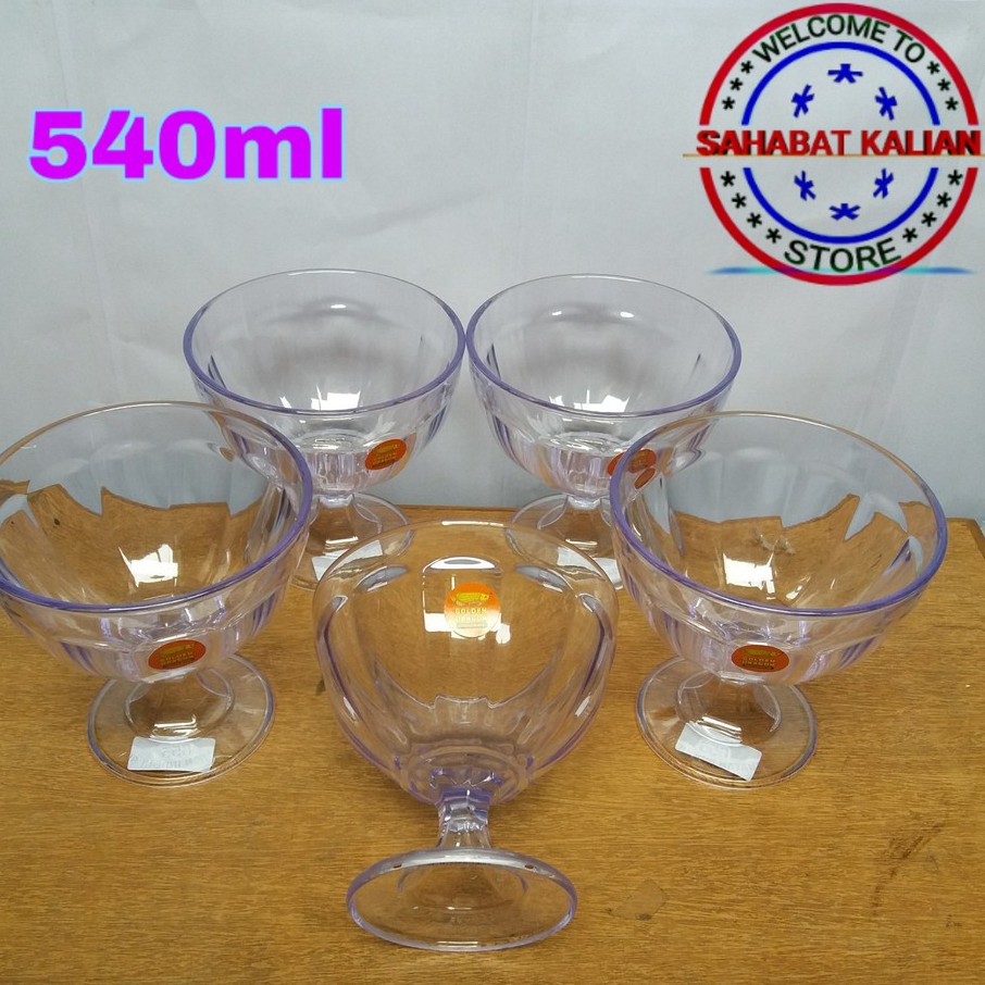 (6 PCS) GELAS ES TELER GOLDEN DRAGON 855 540ML