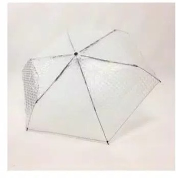 Payung Lipat 3 Transparan Kaca / Bening / Warna / Cantik - 3301