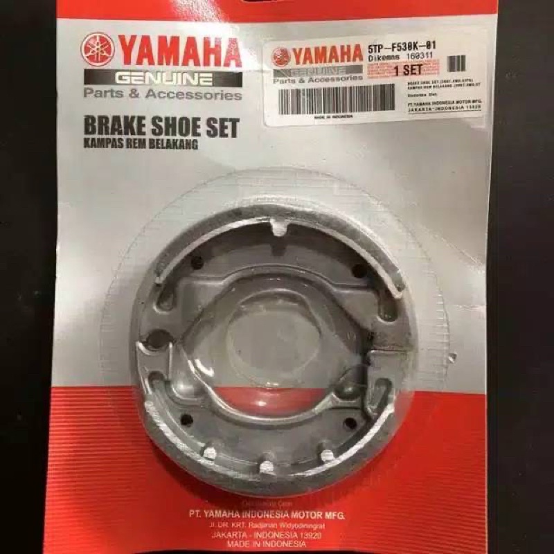 5TP-F530K-01 Kampas Rem Belakang Jupiter Old Vega FizR F1 Original Kampas Rem Belakang Termurah Kampas Rem Belakang Genuine Termurah Kampas Rem Belakang Yamaha Termurah Dispad Yamaha Termurah