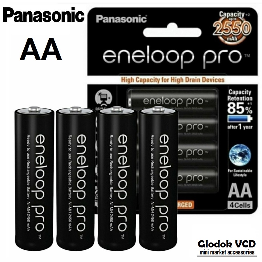 Baterai Panasonic eneloop Pro Rechargeable Battery AA 2450mAh isi 4pcs