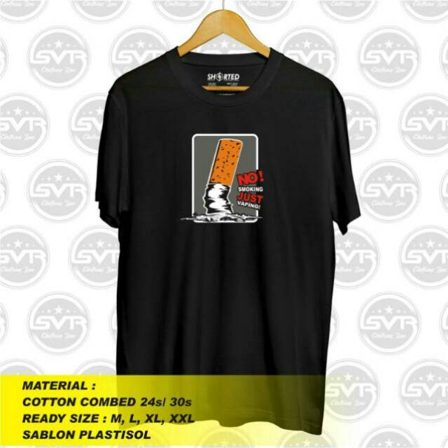 Kaos Vapers Nosmok | Distrovape| 100% Cotton| Sablon Plastisol