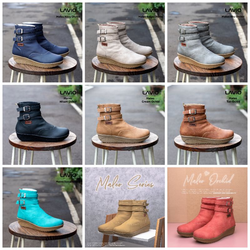 Sepatu Boots Wanita Korea Kekinian Original Boot Cewek Lavio Maleo