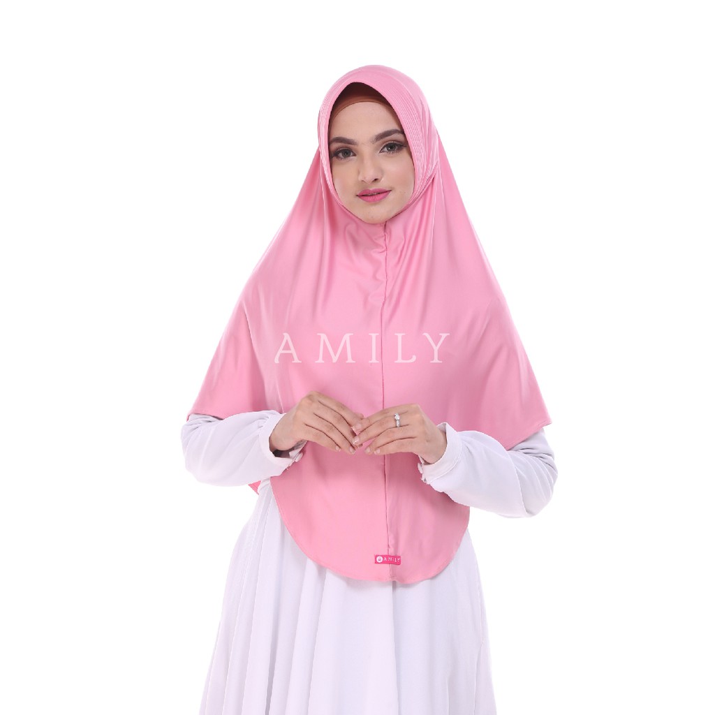 KERUDUNG INSTAN BERGO {OZZA} JILBAB SYARI ANTEM FASHION MUSLIM - [AMILY HIJAB] TERBARU BEST SELLER-Baby Pink