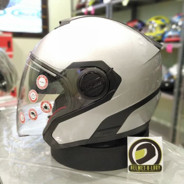 Helm Half Face Nolan N40.5 N405 Special Salt Silver Double Visor
