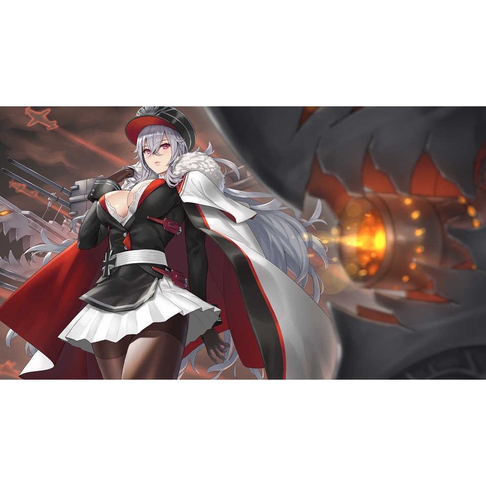Poster Anime Game AZUR LANE Graff Zeppelin  full colour murah meriah istimewa kwalitas hd limited-5