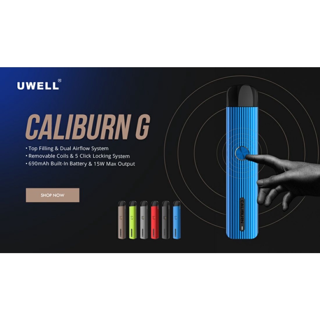 UWELL CALIBURN G POD KIT Uwell Caliburn G System Vape Kit Caliburn G Occ Coils 0.8ohm With Caliburn G Pod Cartridge 2ML-8