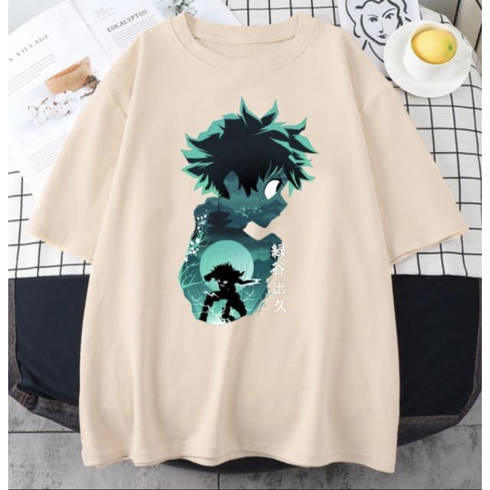 BRIGO Kaos Oversize izuku midoriya anime II Kaos Oversize Print DTF II Kaos Jumbo Size Pria &amp; Wanita