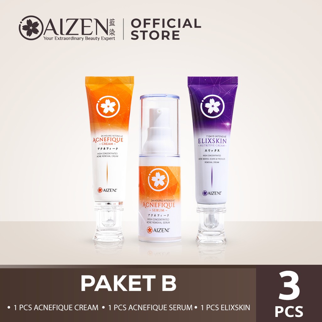 

Aizen Paket B - 1 Aizen Acne Cream + 1 Aizen Acne Serum + 1 Aizen Elixskin