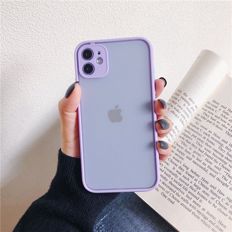 Hard Case Bahan Karet Silikon Matte Warna Kontras Untuk Iphone X Xs Max Xr 11 Pro Max 6 6s 7 8 Plus