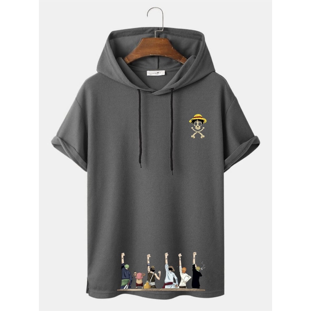 kaos hoodie distro lengan pendek/kaos kupluk lengan pendek/hoodie/pakain pria/sweatshirt/baju pria