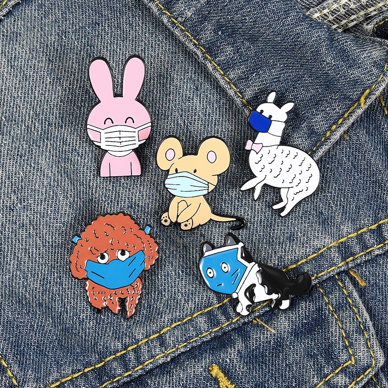 Bros Pin Enamel Bentuk Kartun Hewan Kucing Lucu Untuk Travel