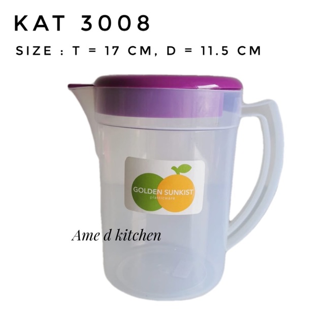 Kan air / teko kecil natural tutup ungu KAT 3008 golden sunkist