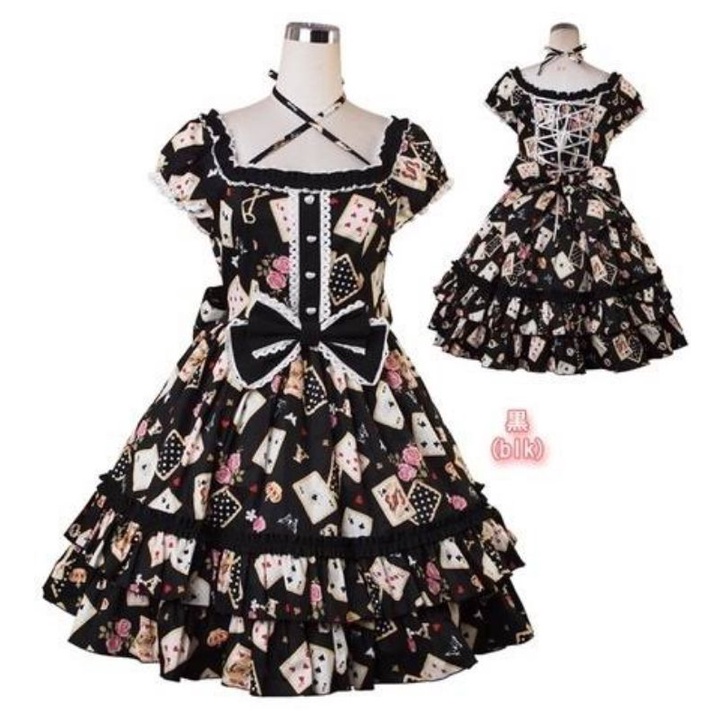 LOLITA BODYLINE MAGICAL TRUMP CARDS OP DRESS BLACK IMPORT KAWAII BRANDED