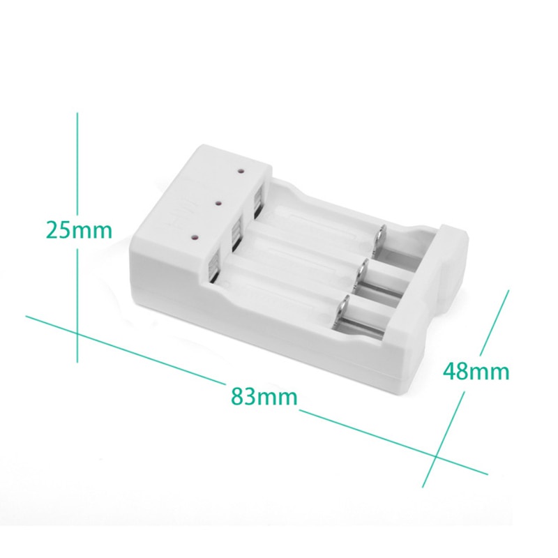 Charger Baterai USB Plug 4 slot untuk baterai AA dan AAA - White