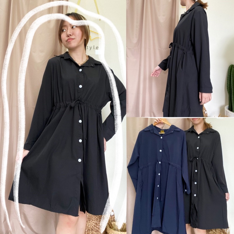 NISSA DRESS/DRESS LENGAN PANJANG/DRESS IMPOR/DRESS PREMIUM/DRESS KOREA/DRESS HITAM BLACK/DRESS MUSLI