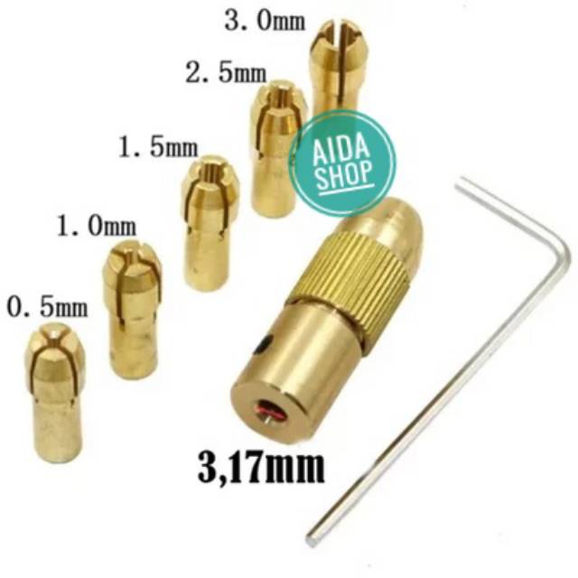 Collet Mini Grinder SET 6 Chuck Kepala Bor Gerinda Mini Jepitan Kepala Mata Bor Mini Colet Drill