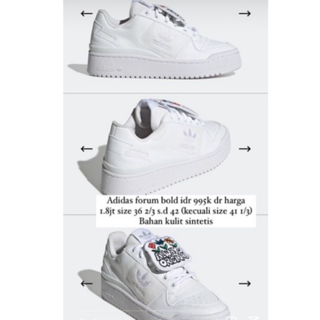 Sepatu Adidas Forum Bold (Full White)