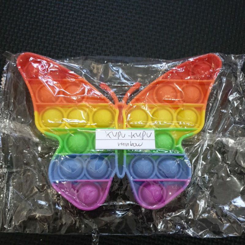 POP IT Rainbow Popit Macaron Murah | Pop it mainan-Kupu-kupu Rainbow