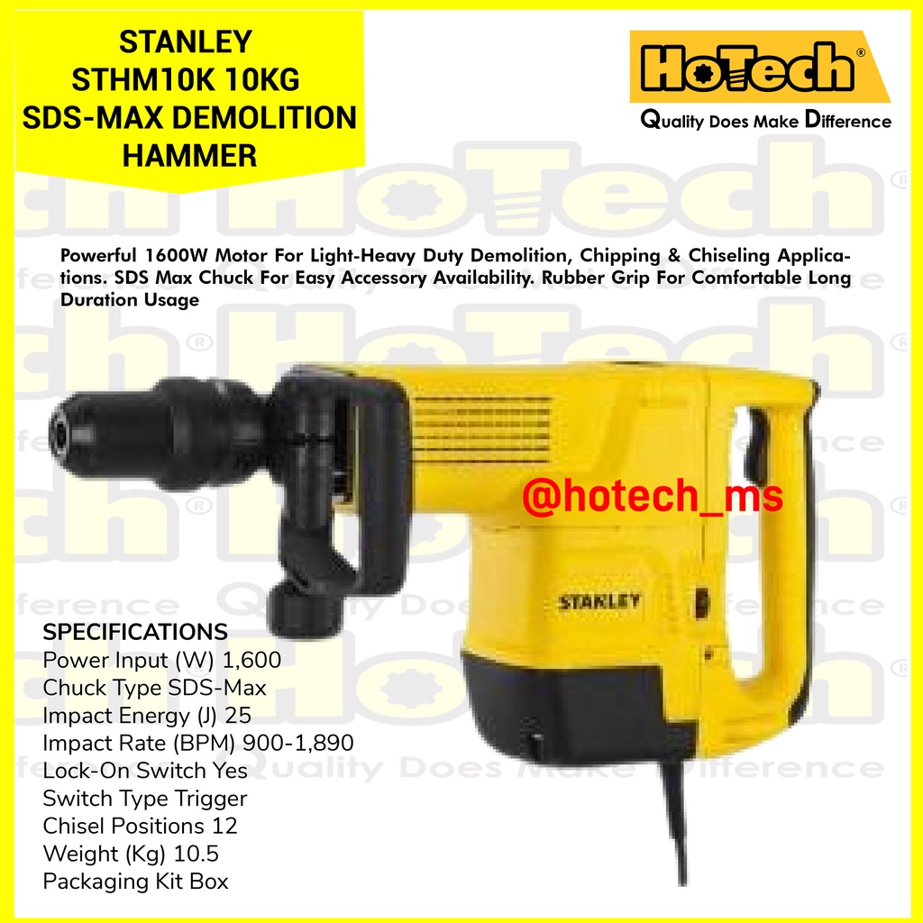 STANLEY | STHM10K 10KG SDS MAX DEMOLITION HAMMER