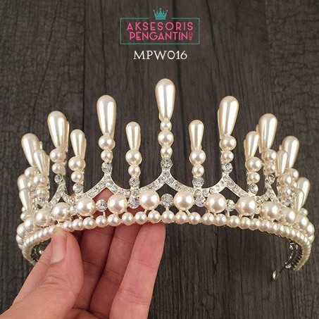 [PALING MURAH] CROWN WEDDING HIASAN RAMBUT MAHKOTA PENGANTIN SILVER MPW016