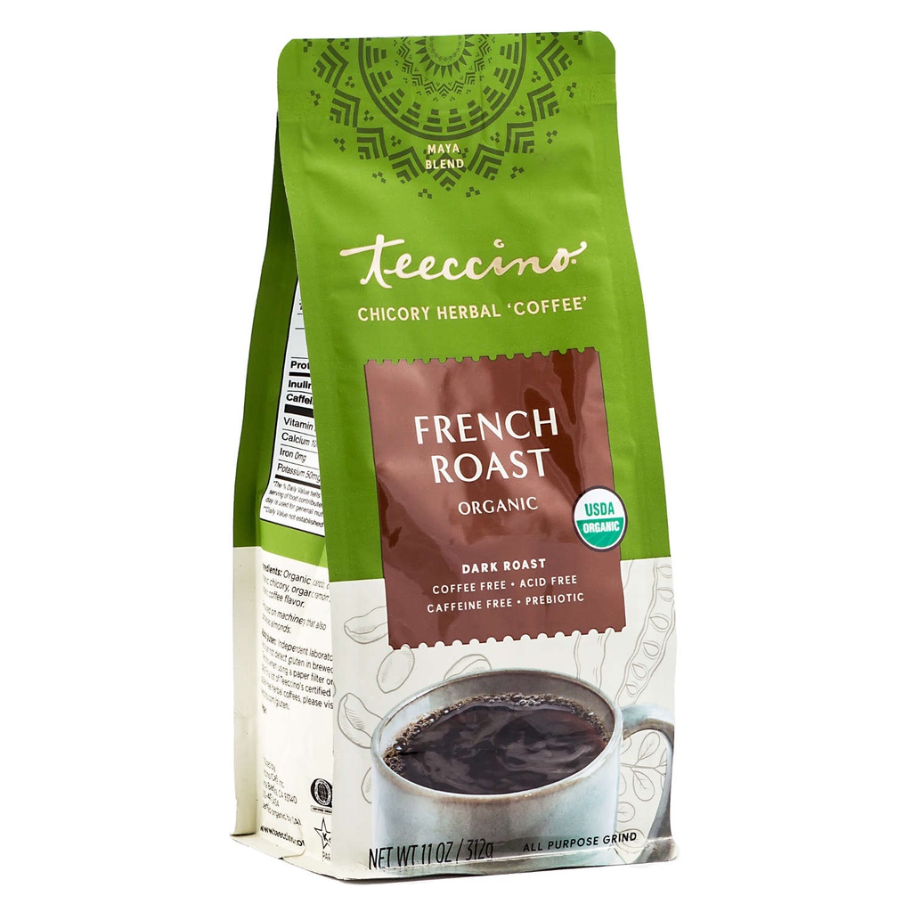 

Kopi Teeccino Chicory Herbal Coffee French Roast Dark Roast 312 Gram