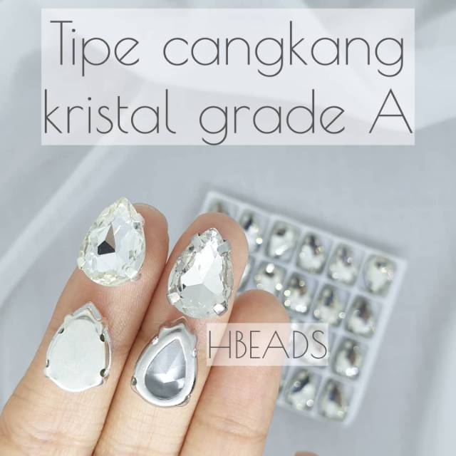 CK603 | 1 Lusin C. KACA Tetes 13x18 mm kristal cangkang