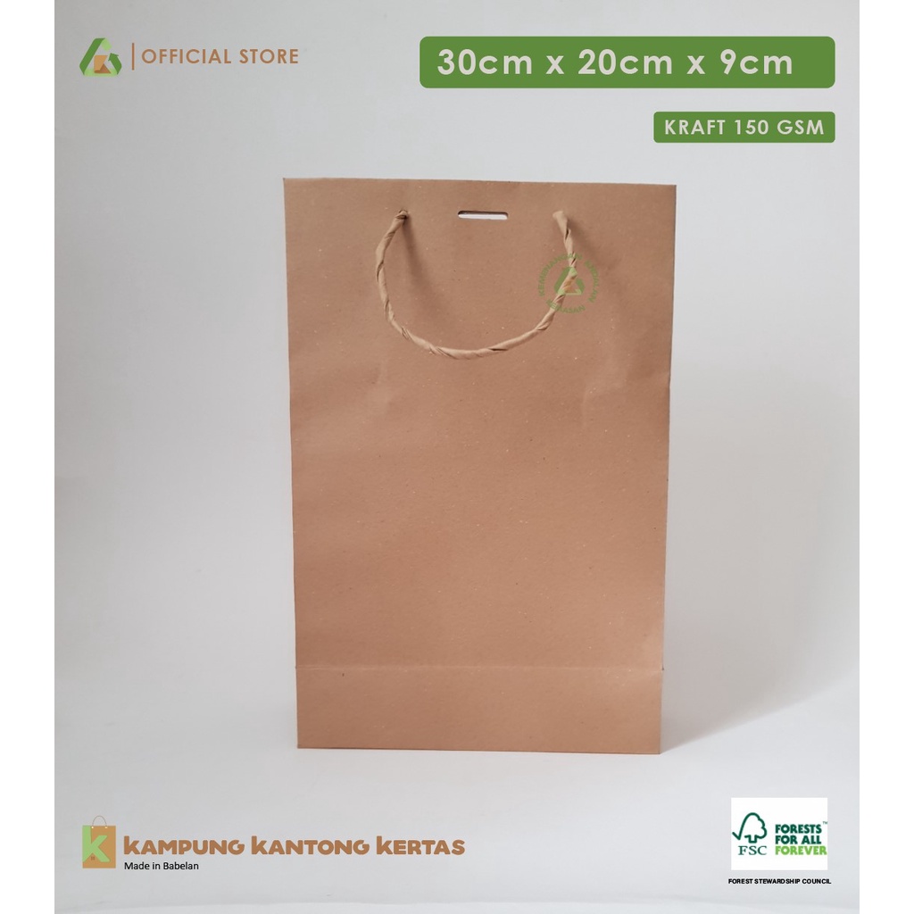 

Paper Bag Kraft I'M MADE / Kantong Kertas Coklat Ramah Lingkungan / Hampers / Goodie Bag (WAJIB MEMBELI EXTRA PACKING)